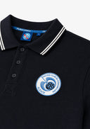 Polo noir logo liseré
