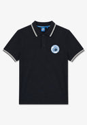 Polo noir logo liseré